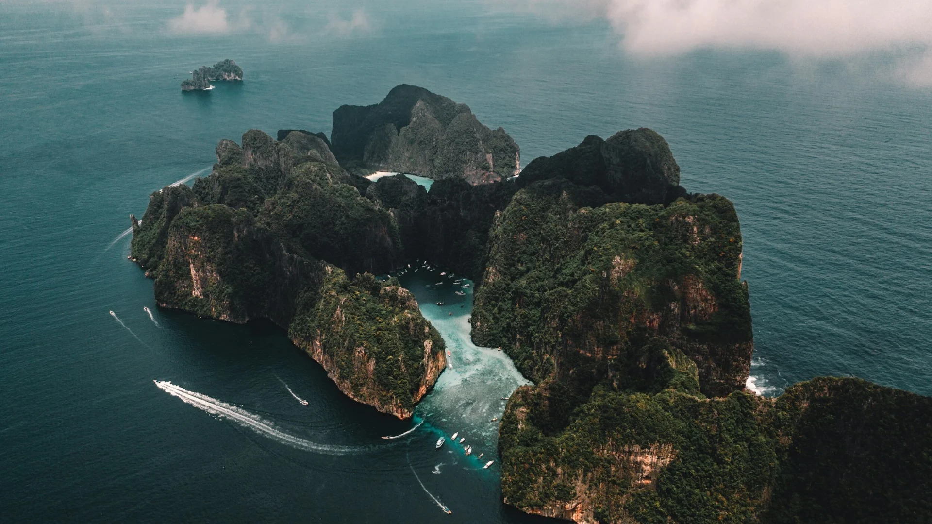 Aerial view of Phi Phi islands